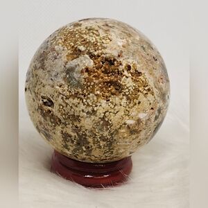 Orbicular Ocean Jasper Druzy Sphere Crystal Ball Natural Ocean Jasper Crystal
